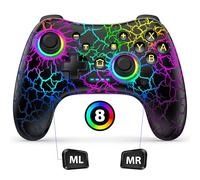 Switch Controllers, Wireless Switch Pro Controller for Nintendo Switch/Lite/OLED, Adjustable LED Switch Remote Compatible with Windows PC/Android/iOS with Programmable (White)