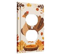 Switch Cover Plate/Outlet Lids Autumn Harvest Leaves and Pie for Kitchen Decor Thermoplastic Wall Plates Standard Size Single Duplex Plug