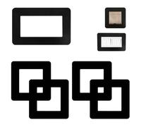 Switch Cover Plates,2Pcs 3.46 Inch Self-Adhesive Black Light Protector,1Pcs Double Light Switch Surround Acrylic Finger Plate Panel Socket Socket Surround Double Socket Surround (3Pcs Black)
