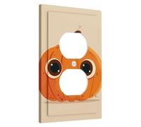Switch Cover Plates for Halloween Fall Switch, Cartoon Pumpkin for Fun Decoration, Thermoplastic Wall Plates, Standard Size Single Duplex Plug
