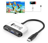 Switch Dock for Nintendo Switch/OLED Switch,3-in-1 Mini Switch TV Dock with 4K HDMI USB 3.0 Port USB C PD 100W Charging,Travel Portable Dock for Switch