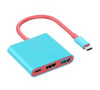 Switch Dock for Nintendo Switch USB-C 3.0 Docking Station Compatible with Nintendo Switch, Samsung Dex MacBook IPad Steam 3 in 1 TV Adapter with 4K HDMI thunderboltn Type C 100W Charging (Blue+Red)