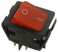 SWITCH, DPST, RED ILL, I/O, SPLASHPROOF, Rocker Switches, Qty.1 | C6053ALNAE