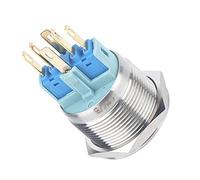 Switch Electronic Components Waterproof 22mm Starter Boat Momentary Push Button Stainless Steel(Flat Head Reset)