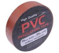 Switch Electronics 19mm x 33m Coloured PVC Insulation Insulating Self Adhesive Tape BSEN 60454-2 (Pack of 5, Brown)