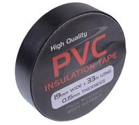 Switch Electronics 19mm x 33m Coloured PVC Insulation Insulating Self Adhesive Tape BSEN 60454-2 (Pack of 1, Black)