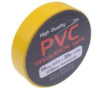 Switch Electronics 19mm x 33m Coloured PVC Insulation Insulating Self Adhesive Tape BSEN 60454-2 (Pack of 1, Yellow)