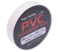 Switch Electronics 19mm x 33m Coloured PVC Insulation Insulating Self Adhesive Tape BSEN 60454-2 (Pack of 1, White)