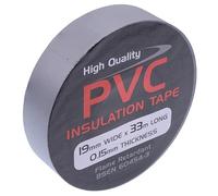 Switch Electronics 19mm x 33m Coloured PVC Insulation Insulating Self Adhesive Tape BSEN 60454-2 (Pack of 5, Grey)