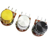 Switch Encoder 5pcs/lot Carbon Film Potentiometer WH148 15mm,with Rotary Switch Knobs Cap Kit B1K 2K 5K 10K 20K 50K 100K 250K 500K 1M Resistor elements (Size : Silver - B5K)