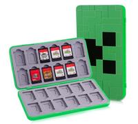 Switch Game Case for Nintendo Switch/Switch 2/OLED/Lite, Portable Game Case | Magnetic Closure Switch Game Holder with 24 Game Card Slots & Micro SD Card Slots Durable Cartridge Case Hard Shell Green