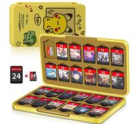 Switch Game Case Holder with 24 Cartridge Slots and 24 Micro SD Card Storage, Slim Portable Game Organizer Traveler Gift Accessories with Magnetic Closure, Protective Hard Shell and Soft Lining