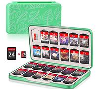 Switch Game Case Holder with 24 Cartridge Slots and 24 Micro SD Card Storage, Slim Portable Game Organizer Traveler Gift Accessories with Magnetic Closure, Protective Hard Shell and Soft Lining