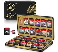 Switch Game Case Holder with 24 Cartridge Slots and 24 Micro SD Card Storage, Slim Portable Game Organizer Traveler Gift Accessories with Magnetic Closure, Protective Hard Shell and Soft Lining