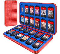 Switch Game Holder Case with 24 Cartridge Slots and 24 Micro SD Card Storage, Slim Portable Game Organizer Traveler Gift Accessories with Magnetic Closure, Protective Hard Shell and Soft Lining