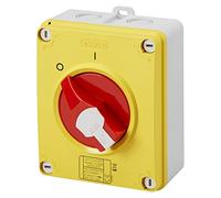 Gewiss GW70488P Rotary Isolator Switch - HP - Emergency - Isolating Material Box - 25A 4P - Lockable Red Knob - IP66/67/69