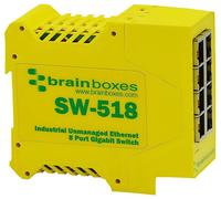 SWITCH, INDUSTRIAL, 8 PORT, GIGABIT; SW-518 (BRAINBOXES) Qty X 1
