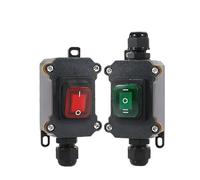 Switch Inline Power Cord 110V-220V 12V-24V On Off IP65 Junction Box 20A High Current Connetor(Single red 12-24V,5 PCS)