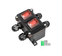 Switch Junction Box 220V 30A/16A ON-OFF Rocker Toggle Dual 1Pcs(3,30A 250V)