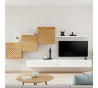 Switch Lamel X Modern Living Room Wall Unit With Cabinets And Shelving Wotan Top White Bottom