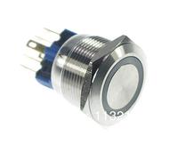 Switch LED Color Orange 22mm Ring Maintained Latching 1NO 1NC Push Button Pin Terminals Waterproof