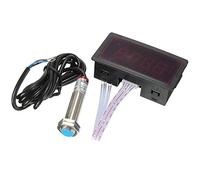 Switch NPN Hall Proximity Sensor + Electronic Red LED Tachometer 4 Digital Display RPM Speed Meter with Magnetic