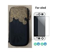 (Switch OLED Pack A) For Nintendo SwitchConsole Cartoon Storage Bag Game Theme for Zelda-King Waterproof Hard Case with 10 Card Slots