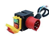 Switch - plug combination 3-phase 400V with 80cm cable, phase inverter and magnetic emergency stop switch - identical to KEDU KOA7 400V