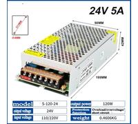 Switch Power Supply for LED Strips, AC220V to 12V 24V, Transformer Options from 25W to 350W (S-10-5 (S-120-24 (120W 24V 5A))