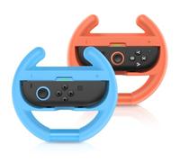Switch Steering Wheels for Nintendo Switch 2 JoyCons, Racing Wheels for Nintendo Mario Kart World/8 Deluxe, Switch Wheel Grip for 2025 Switch 2 Joy-Con Controllers Accessories-Blue and Orange (2 Pack)