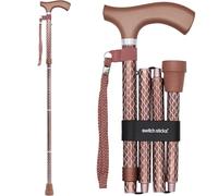 Switch Stick Luxury Engraved Rose Gold Walking Stick - Folding And Adjustable