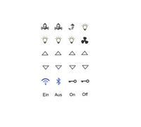 Switch Sticker Set with 24 Stickers Light Stickers and Fan Bell Arrow Stickers (RP 24/1) (10 mm)