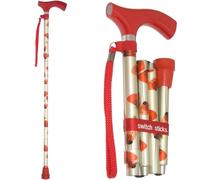 Switch Sticks Folding Walking Stick Cane, Poppies