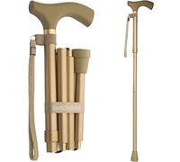 Switch Sticks Walking Cane for Men or Women, Foldable and Adjustable from 32-37 Inches, FSA and HSA Eligible, Luxury Plain Gold