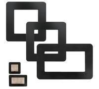 Switch Surround Socket Cover Plates - 3pcs Acrylic Cover Plates Black Double Wall Switch Frame Protector - Self Adhesive Acrylic Finger Plates for Sockets - Home Decoration Stickers