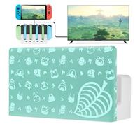 Switch TV Dock Compatible with Nintendo Switch/OLED Jopads Charger, Switch Docking Station Support 4K/1080P HDMI, Switch Dock Replacement Switch Charging Dock with 7 LED Colors/Type C/USB ports, Green