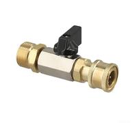 Switch Valve Assembly for M22-14 Inlet and 1/4 Inch Quick Connect Hose Fittings, Built for Use with Industrial Grade Pressure Washers (Brass)