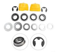 Switch Wheel Bushing to Bearing Conversion Set and Sealed Flanged Bearings with Hubcaps Washers Eclip Compatible Having for John Deere Lawn Mower Tractors L100