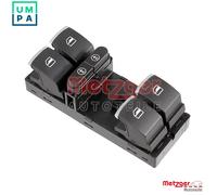 Metzger Autoteile Window Regulator Switch 09161010 - VW/SEAT CCZA/DEDA CFHC/CFGB 2.0L Driver