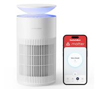 SwitchBot Air Purifier with Night Light, CADR 400m³/h for up to 83㎡, 3-Layer Filtration System removes 99.97% of pollutants, 20dB Sleep Mode, Supports Alexa&App Control, Chew-Proof Wire ideal for Pets