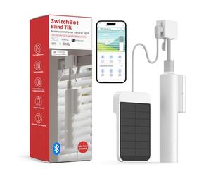 SwitchBot Blind Tilt Motorized Blinds - Smart Electric Blinds with Bluetooth Remote Control, Solar Powered, Light Sensing Control, Add Hub to Work with Alexa & Google Home