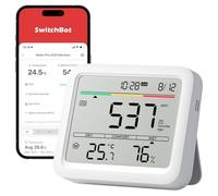 SwitchBot CO2 detector with Built-in Hygrometer, Temperature Humidity Monitor with carbon dioxide monitor, Bluetooth CO2 Monitor, 2-Year Data Storage, SwitchBot Hub Required for WiFi Function