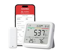 SwitchBot CO2 detector with IP65 Hygrometer, Temperature Humidity Monitor with carbon dioxide monitor, Bluetooth CO2 Monitor, 2-Year Data Storage, SwitchBot Hub Required for WiFi Function