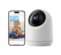 SwitchBot Home Security Camera 5MP - Pan/Tilt Cam 3K Super HD, 2.4Ghz Wi-Fi Plug-in for Baby Monitor/Pet Camera, 360° Motion Tracking, Human/Pet AI, Privacy Mode, Color Night Vision, Works with Alexa