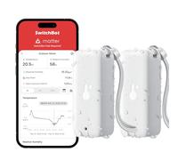SwitchBot IP65 Indoor Outdoor Hygrometer Thermometer Wireless 2Packs, 100m Bluetooth Range, Refrigerator Thermometer, Dewpoint/VPD/Absolute Humidity Sensor, 2-Year Battery Life, Free Data Storage