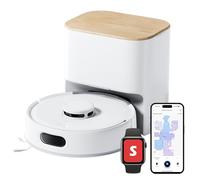 SwitchBot K11+ Robot Vacuum with Mop, 6000Pa Powerful Suction, 90-Day Dust Storage, Self-Emptying LDS Smart Mapping Slim 3.6" Design, Works with Apple Home, Alexa, Google Home and Matter