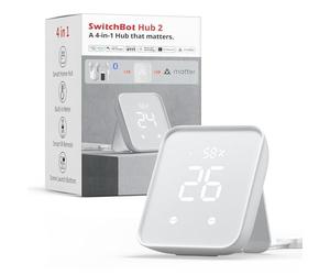 SwitchBot Matter Hub 2, work as a WiFi Thermometer Hygrometer, IR Remote Control, Smart Remote and Light Sensor, Link SwitchBot to Wi-Fi (Support 2.4GHz), Compatible with Alexa&Google Assistant