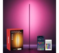 SwitchBot Matter LED Floor Lamp, RGBCCT Corner Lamp Work with Apple Home, Alexa, Google Home, APP & Remote Control, Warm & Cool White, Music Sync, Scene Modes, Black Standing Lamp for Living Room