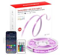 SwitchBot Matter LED Strip Light 5M, 72LEDs/m RGBCCT Strip Lights with APP Control Remote, Works with Apple Home, Alexa, Google Home, SmartThings, Music Sync Color Changing LED Lights for Bedroom, TV