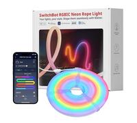 SwitchBot RGBIC Neon Rope Light, 5M Matter Neon LED Strip Light Works with Apple Home, Alexa and Google Home, 16 Million Colors, Music Sync, Scene Modes, LED Neon Lights for Bedroom, Wall Decor